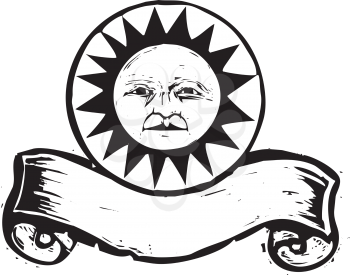 Royalty Free Clipart Image of a Sun Banner 