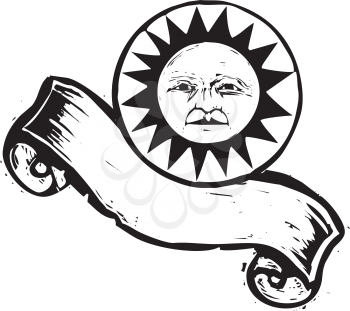 Royalty Free Clipart Image of a Sun Banner 
