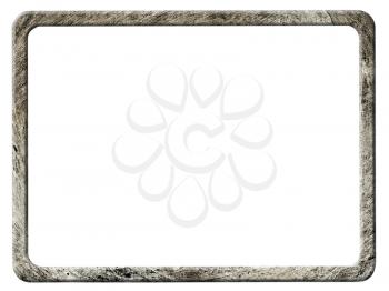 Metal frame with rounded corners, isolated on white background