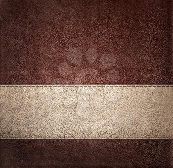 Combined stitched leather background in vintage style