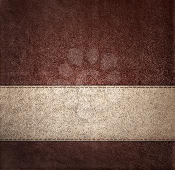 Combined stitched leather background in vintage style