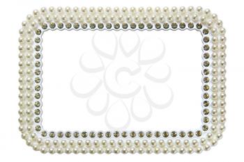 frame for photo with pearls isolated on white background
