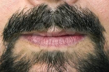 men's mustaches and lips closeup