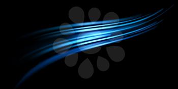 Dynamic blue glowing lines on a black background
