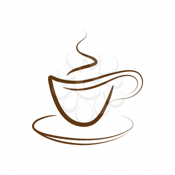 Royalty Free Clipart Image of a Steaming Cup of Coffee Drawing