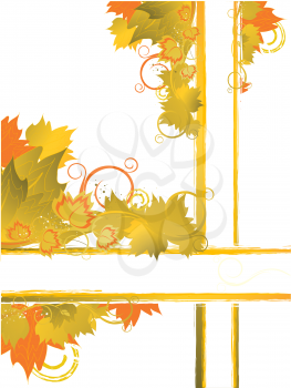 Royalty Free Clipart Image of a Background With an Autumn Scene