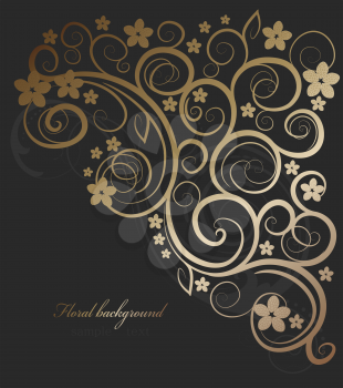 Design vector background with floral ornate