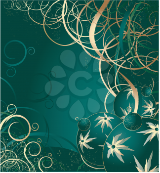 Christmas vector background with balls and snowflakes