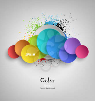 Abstract Background With Colored Blots And Splashes