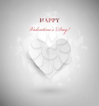 Valentine's Day Background With Cardboard Heart And Congratulation
	
