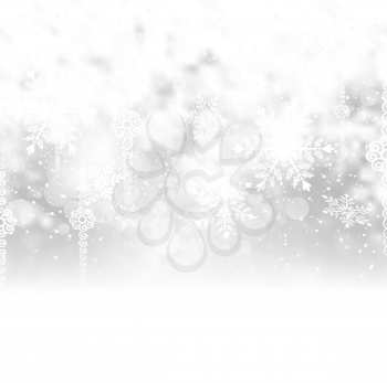 Christmas Background With Snow And Snowflakes
