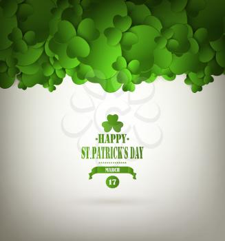 Saint Patrick's Day Background  With Leafs And Title Inscription