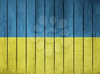 Wooden Grunge Flag Of Ukraine