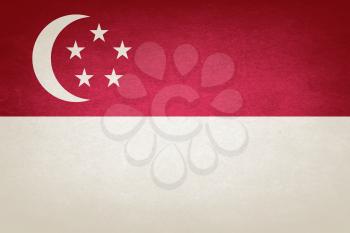Grunge Flag Of Singapore