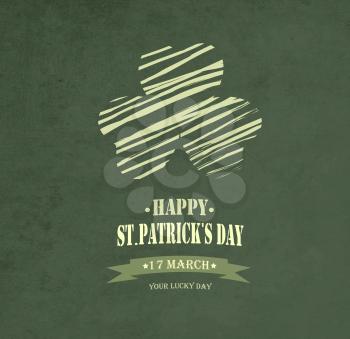Vintage Saint Patrick's Day Background  With Leaf And Title Inscription