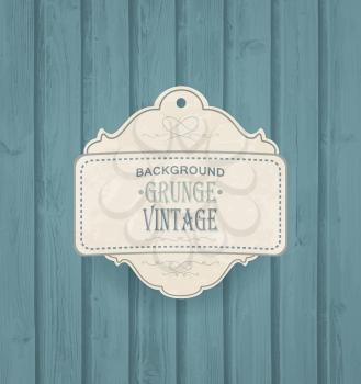 Wooden Background With Vintage Frame