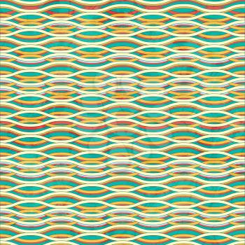 Seamless Grunge Striped Waved Background