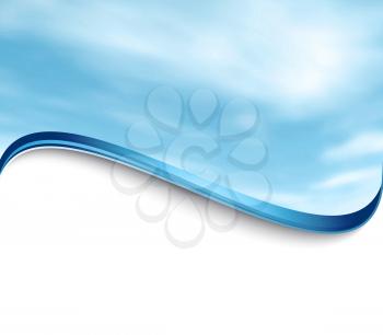 Cloudy Sky Abstract Waved Blue And White Background 