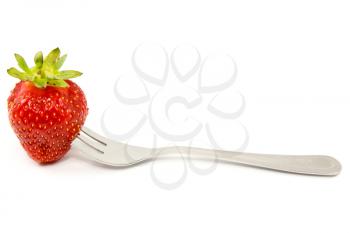 Royalty Free Photo of a Strawberry on a Fork