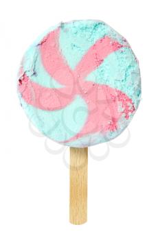 fruity ice cream on the stick. isolated on white background
