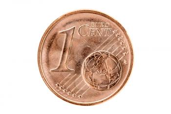 One euro cent isolated on white background