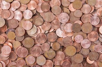 Cents of euro or copper coins. Can be used as background.