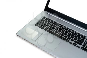 Modern aluminum laptop isolated on white background
