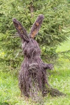 Rabbit statue made by kids for Easter Holiday