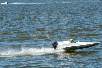 Speed boats in fast action race