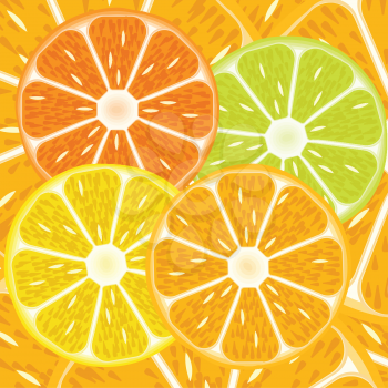 Royalty Free Clipart Image of Citrus Fruits