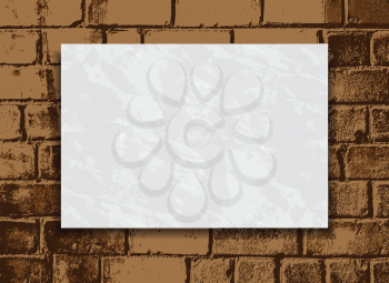 Royalty Free Clipart Image of a Sign on a Brick Wall