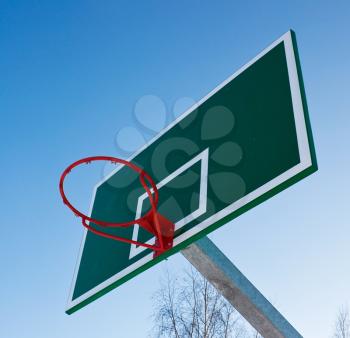 Basketball basket in the open air