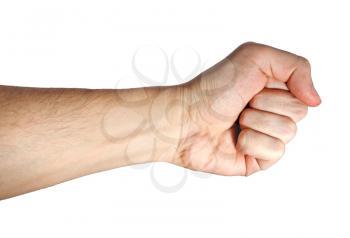 Hand fist isolated on white