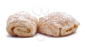 Rolls from flaky pastry isolated on white background