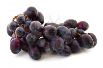 Blue grape on the white background