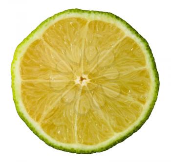 Lime slice isolated on white background