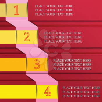 Four square choice bars on red background