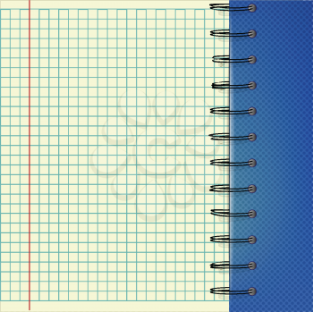 Sheet of the notepad with spiral
