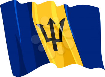 Royalty Free Clipart Image of a Barbados Flag