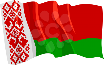 Royalty Free Clipart Image of a Cartoon Flag of Belarus