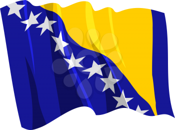 Royalty Free Clipart Image of a Bosnia and Herzegovina Flag