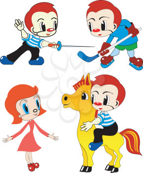Royalty Free Clipart Image of Children Playing