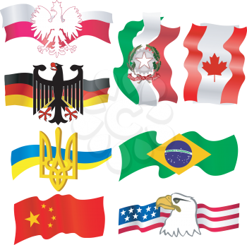 Royalty Free Clipart Image of Flag Designs