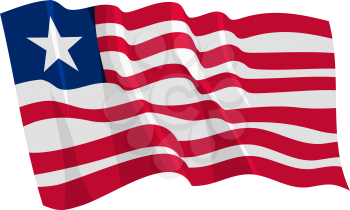 Royalty Free Clipart Image of the Liberia Flag
