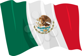 Royalty Free Clipart Image of the Mexico Flag