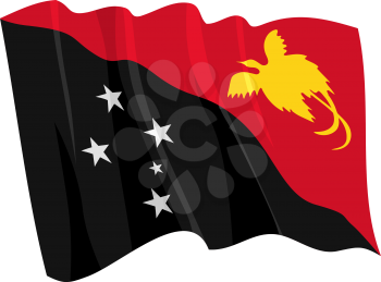 Royalty Free Clipart Image of the Papua New Guinea Flag