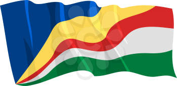 Royalty Free Clipart Image of the Seychelles Flag