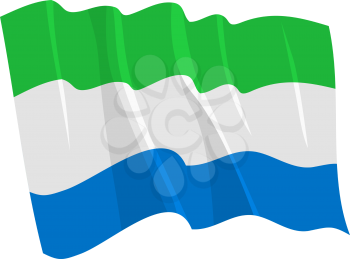 Royalty Free Clipart Image of the Sierra Leone Flag