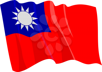 Royalty Free Clipart Image of a Taiwan Flag