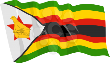 Royalty Free Clipart Image of a Zimbabwe Flag
